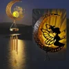 Vinddekoration^OBOSOE Solpowerad Moon Fairy Wind Chime med plettet glaskugle - Varm Testimony Wind Chime | Havepynt til veranda og græsplæne | Mindegave