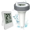 Online OBOSOE trådløst flydende pooltermometer med fjernaflæsning, LED-display og RCC – vandafvisende IPX8, perfekt til pool og spa Pool- & Spatilbehør