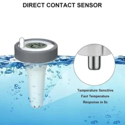 Online OBOSOE trådløst flydende pooltermometer med fjernaflæsning, LED-display og RCC – vandafvisende IPX8, perfekt til pool og spa Pool- & Spatilbehør