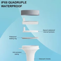 Online OBOSOE trådløst flydende pooltermometer med fjernaflæsning, LED-display og RCC – vandafvisende IPX8, perfekt til pool og spa Pool- & Spatilbehør