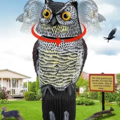 Outlet OBOSOE ugletrappe med drejeligt hoved – havedekoration og udendørs statue til terrasse Insektmiddel & Dyreafvisende Middel