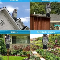 Outlet OBOSOE ugletrappe med drejeligt hoved – havedekoration og udendørs statue til terrasse Insektmiddel & Dyreafvisende Middel