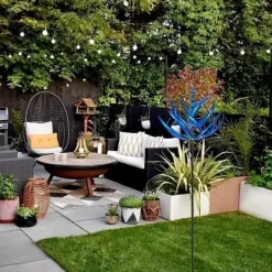 Discount OBOSOE vindklokke med 3D-effekt – Roterende vindmølle i rustfrit stål til have, altan og terrasse Vinddekoration