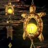 Online OBOSOE Vindklokke med Solcelle & Skildpadde – Måneformet Lampe til Have, Altan & Gave til mor eller mormor Vinddekoration