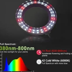 Hot OBOSOE 50W Grow Light - 6000K Fuldspektret LED Grow Light med timer 4/8/12h og højdejustering - Perfekt til indendørs planter Krukkeplanter Indendørs