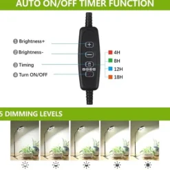 Hot OBOSOE 50W Grow Light - 6000K Fuldspektret LED Grow Light med timer 4/8/12h og højdejustering - Perfekt til indendørs planter Krukkeplanter Indendørs