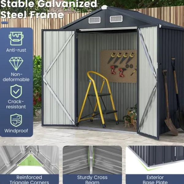 Skure, Garager & Carports^Opbevarcmgsskur, 25×20×16 cm, Mørkegrå
