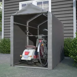 Best Opbevaringsrum 187x100x160 cm, cykelgarage, haveskur, lagerzelt, mørkegrå Skure, Garager & Carports