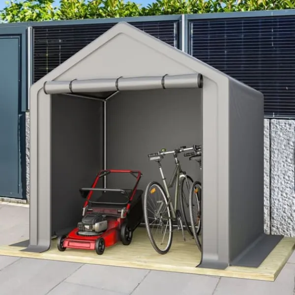 Discount Opbevaringsrum 190x170x200 cm, cykelgarage, haveskur, redskabsskur, lagerzelt, mørkegrå Skure, Garager & Carports