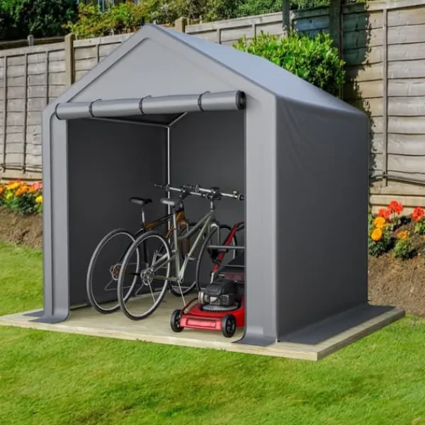 Discount Opbevaringsrum 190x170x200 cm, cykelgarage, haveskur, redskabsskur, lagerzelt, mørkegrå Skure, Garager & Carports