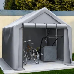 Skure, Garager & Carports^Opbevaringsrum 244x241x217cm, cykelgarage, haveskur, redskabsskur, lagerzelt, mørkegrå