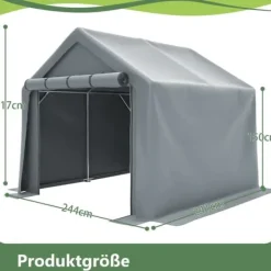 Skure, Garager & Carports^Opbevaringsrum 244x241x217cm, cykelgarage, haveskur, redskabsskur, lagerzelt, mørkegrå