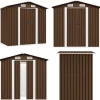 Skure, Garager & Carports^Opbevaringsskur til haven 204x132x186 cm stål brun - Haveskur - Haveskure - Home & Living