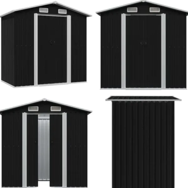 Sale Opbevaringsskur til haven 204x132x186 cm stål antracitgrå - Haveskur - Haveskure - Home & Living Skure, Garager & Carports