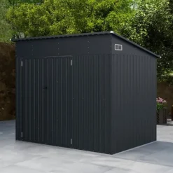 Outlet Opbevaringsskur, 235x174x197 cm, Mørkegrå Skure, Garager & Carports