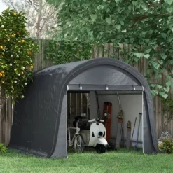 Skure, Garager & Carports^Opbevaringstelt 3×3 m, UV-beskyttelse, vandafvisende, stål/PE, grå, to rulleporte