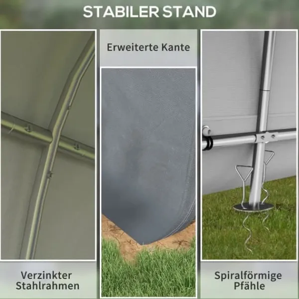 Skure, Garager & Carports^Opbevaringstelt 3×3 m, UV-beskyttelse, vandafvisende, stål/PE, grå, to rulleporte