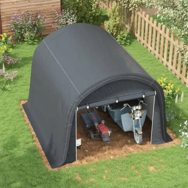 Skure, Garager & Carports^Opbevaringstelt 3×3 m, UV-beskyttelse, vandafvisende, stål/PE, grå, to rulleporte
