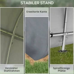 Online Opbevaringstelt 3×3 m, UV-beskyttelse, vandafvisende, stål/PE, grå, to rulleporte Skure, Garager & Carports