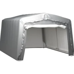 Skure, Garager & Carports^Opbevaringstelt 370x370 cm - Vandtæt og UV-resistent | Farve: Grå | Størrelse: 370x370 cm