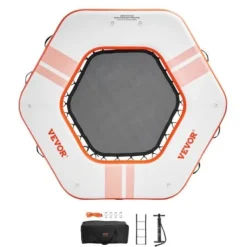 Online Oppustelig flydende dock, 259x20,3 cm, hvid, trampolin net pool Pool- & Spatilbehør