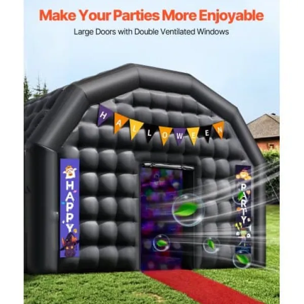 Sale Oppustelig natklub 800x600x400 cm sort, festtelt, oxfordstof Telte & Lysthuse