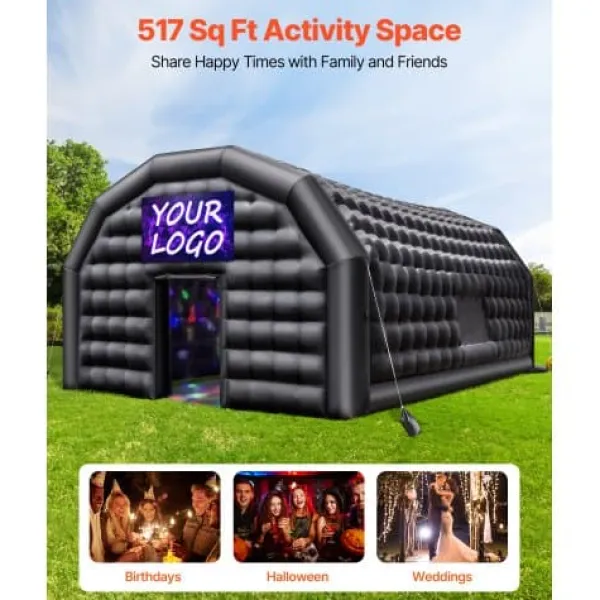 Sale Oppustelig natklub 800x600x400 cm sort, festtelt, oxfordstof Telte & Lysthuse