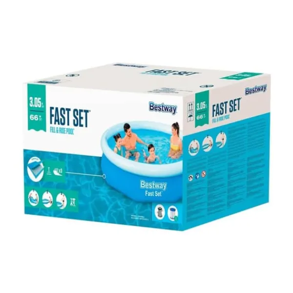 Bestway Pooler^Oppustelig Pool Blå 3200 L 305 x 66 cm