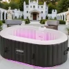 Spa & Udendørsbad^Oppustelig spa Florence – 2400W | 154 x 154 x 65 cm | 4-personers jacuzzi | 100 massagedyser | Op til 40°C opvarmning | Oppustelig spa indendørs og ud | CDON