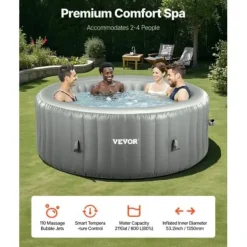 Spa & Udendørsbad^Oppustelig spabad, 180x66 cm, grå, PVC