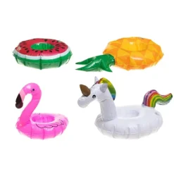 Discount Oppustelige kopholdere til poolen - 4-pak med sommerlige figurer Pool- & Spatilbehør