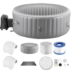Spa & Udendørsbad^Oppusteligt Spa, 6-8 Personers Kapacitet, 2400x660 mm, Bærbart Udendørs Spabad