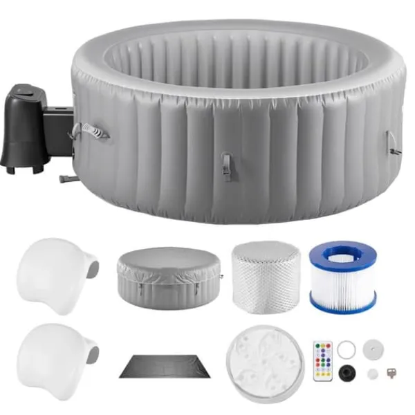 Spa & Udendørsbad^Oppusteligt Spa, 6-8 Personers Kapacitet, 2400x660 mm, Bærbart Udendørs Spabad