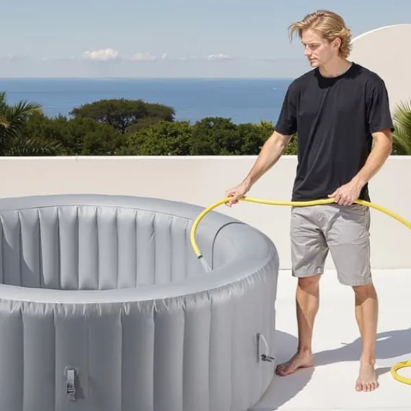 Spa & Udendørsbad^Oppusteligt Spa, 6-8 Personers Kapacitet, 2400x660 mm, Bærbart Udendørs Spabad