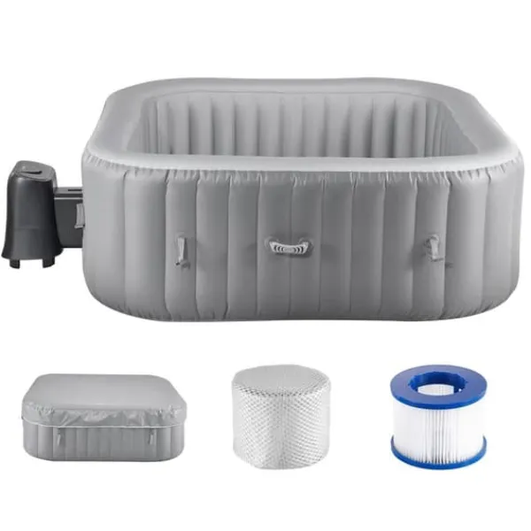 Online Oppusteligt Spa, 4-6 Personer, 1850 x 660 mm, Firkantet Bærbar, Udendørs Brug, Robust Og Komfortabel Spa & Udendørsbad