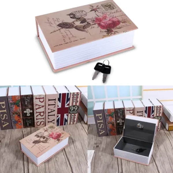 Discount Ordbog Bog Hemmelig Sikkerhedsboks Penge Kontanter Smykker Låseboks (Rose Dagbogstype) Pengeskabe