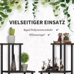 New Outsunny Blomsterreol - Metal, Sort, 4 Niveauer, 91x25x83cm Plantestativer