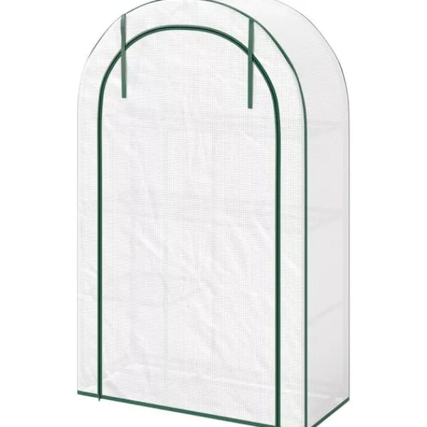 Online Outsunny drivhus hvid stål plast 100x45x160 cm 4 niveauer lynlåsdør Drivhus