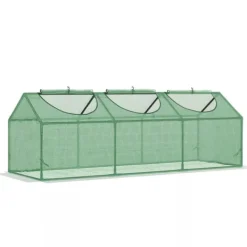 Sale Outsunny Drivhus med vindue, PE drivhus, Tomathus, Koldbænk, 180x60x60cm, Grøn Drivhus