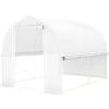 Drivhus^Outsunny Drivhus Tunnel 3x2x2m Hvid PP/Galvaniseret Stål med 4 Vinduer og Dør, UV-resistent Folie, Luftig Ventilation, Ideel til Haver