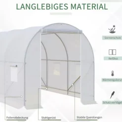 Drivhus^Outsunny Drivhus 350x200x200cm Foliedrivhus, Plantehus, Folie til haven