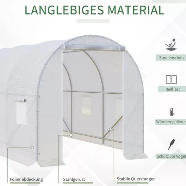 Drivhus^Outsunny Drivhus 350x200x200cm Foliedrivhus, Plantehus, Folie til haven