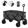 Discount Outsunny Foldbar Håndvogn 360°, Havevogn med teleskophåndtag, op til 20 kg, justerbar håndtagshøjde Haveværktøj