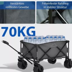 Discount Outsunny Foldbar Håndvogn 360°, Havevogn med teleskophåndtag, op til 20 kg, justerbar håndtagshøjde Haveværktøj