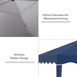 Discount Outsunny Foldbar Pavillon 3x3m, Blå, Stål/Oxford, UV-beskyttelse, Justerbar Højde, Transporttaske Telte & Lysthuse