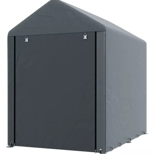 Skure, Garager & Carports^Outsunny Garage Telt, Mørkegrå, 1,2 x 1,79 x 1,65m Opbevaring Telt med UV-beskyttelse, Vandtæt Foliegarage til Motorcykel, Haveredskaber, Galvaniseret | CDON