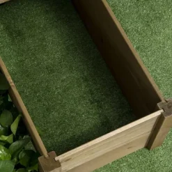 Plantningsbænke^Outsunny Hæbed med 3 niveauer i fyrretræ som er brun og har et ruminddelt design til urter og græntsager, 122 x 122 x 51 cm