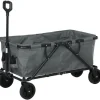 Outsunny Havevogn 160L, foldbar transportvogn med aftagelig presenning, teleskophåndtag, 360° hjul, 120 kg kapacitet, mørkegrå polyester Haveværktøj
