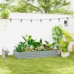 New Outsunny højbed af stål, vejrbestandigt plantebed 180x90x30 cm Plantningsbænke