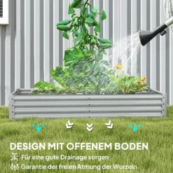 New Outsunny højbed af stål, vejrbestandigt plantebed 180x90x30 cm Plantningsbænke